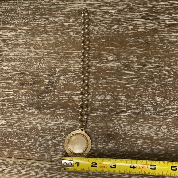 Vintage Necklace Glassy 9 Inch Tan and Gold - Picture 3 of 12